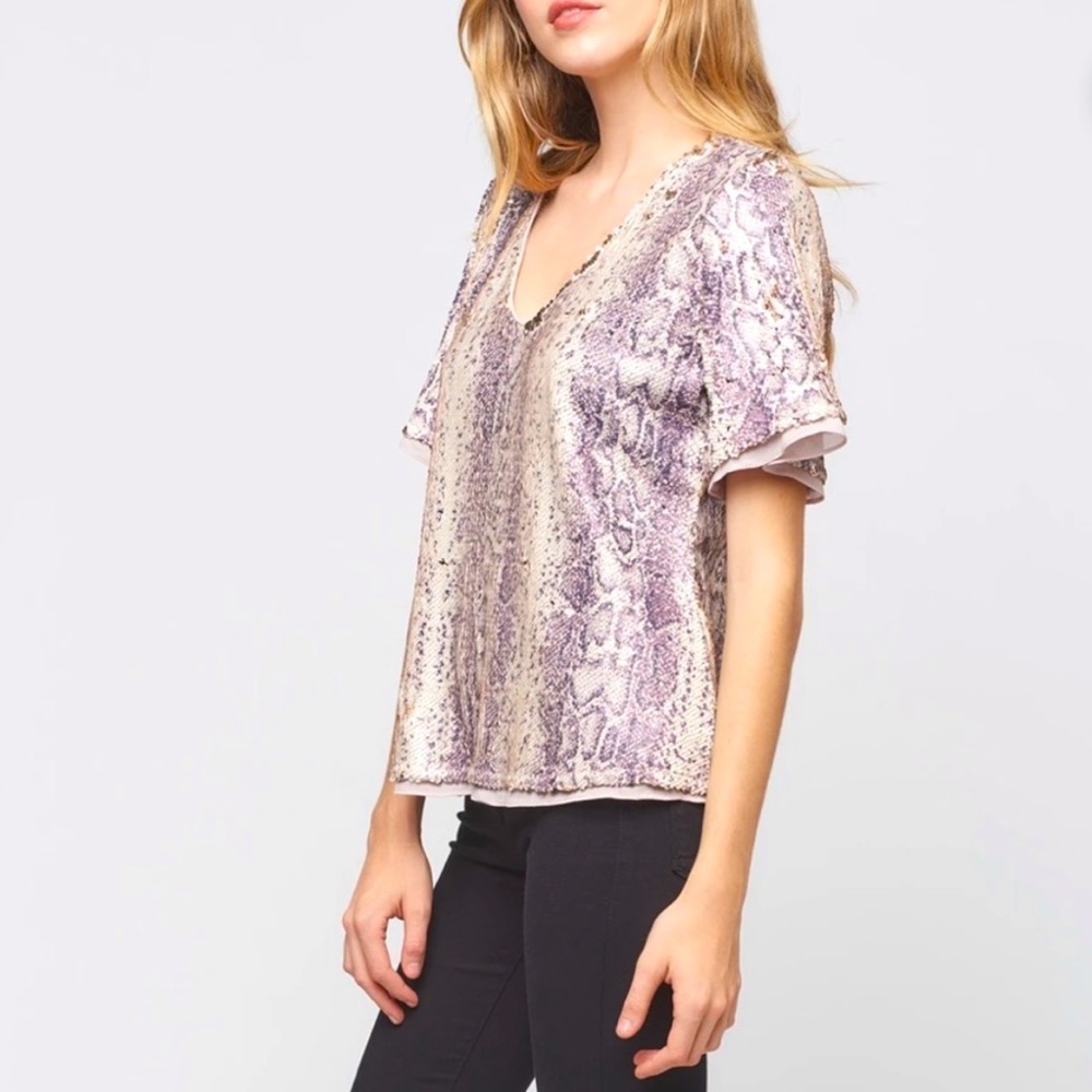 Maven West Sequin Shortsleeved Top